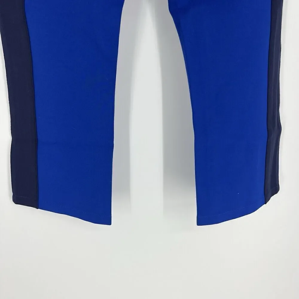 Tory Burch Sport Pants Size Small Women Blue Crop Stretch Pull On Ponte Knit